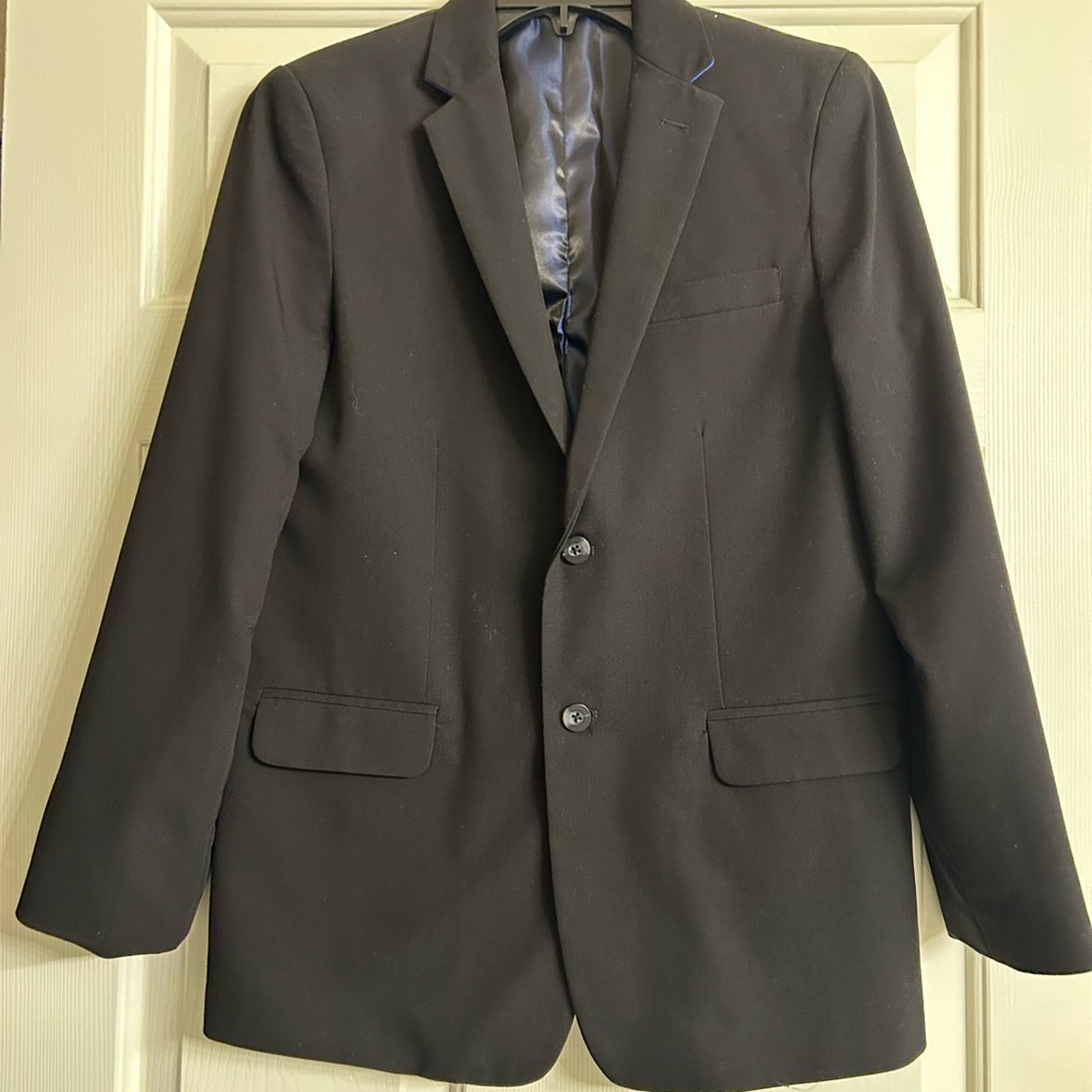 Boys Izod Black Sport Coat with Notched Lapels